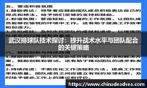 武汉排球队技术探讨：提升战术水平与团队配合的关键策略